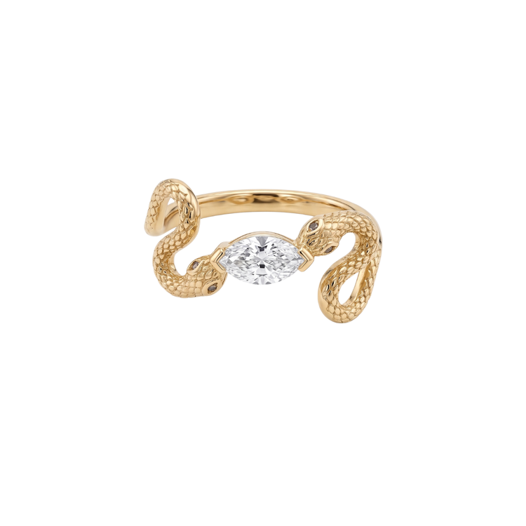 Anillo Viboras con Marquise
