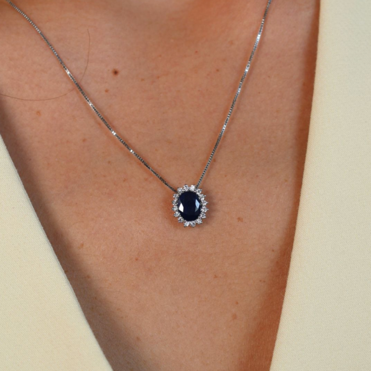 DIJE ZAFIRO Y DIAMANTES
