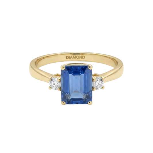 Anillo zafiro y diamantes