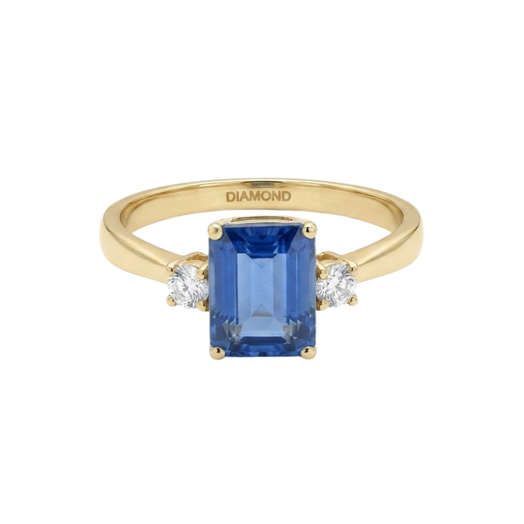 Anillo zafiro y diamantes