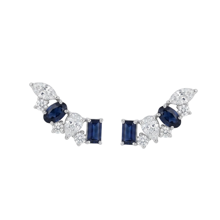 Aretes Climber zafiro y diamantes