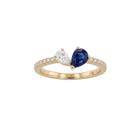 Anillo zafiro y diamante