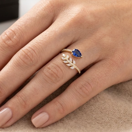 Anillo Zafiro y Diamantes