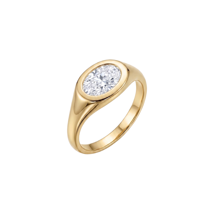 Pinky Ring Oval Chunky