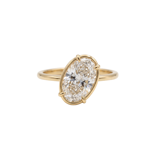 Pinky Ring oval Inclinado