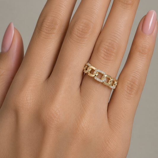 Anillo Trenza Diamantes