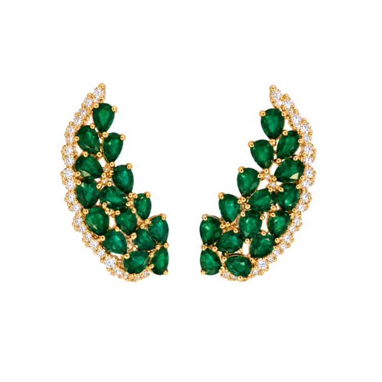 Aretes Diamantes y esmeraldas