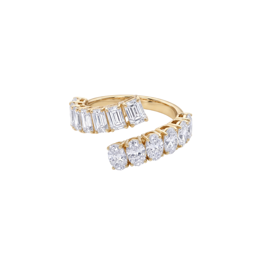 Anillo Diamantes Ovales y Emeralds