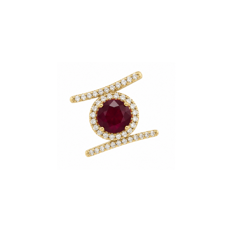 Anillo Rubi y Diamantes