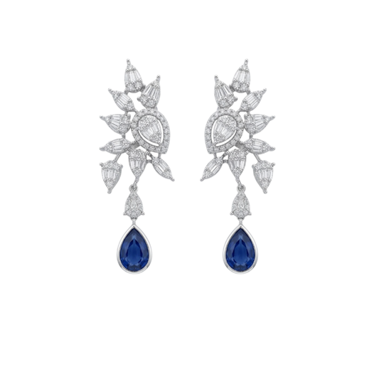 Aretes Zafiro y Diamantes