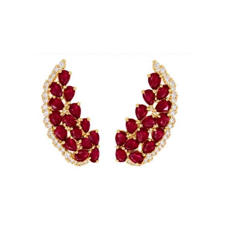 Aretes Rubies y Diamantes