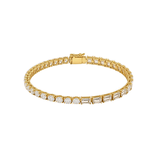 Tennis Bracelet Half Rounds Half Emeralds