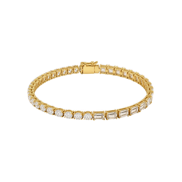 Tennis Bracelet Half Rounds Half Emeralds