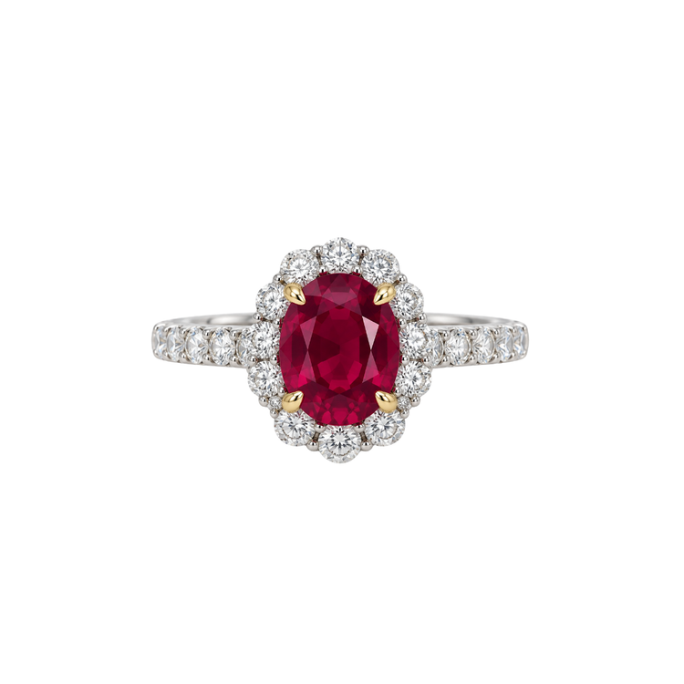 Anillo Rubí Diamantes