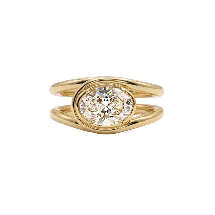 Anillo Doble con Oval East West