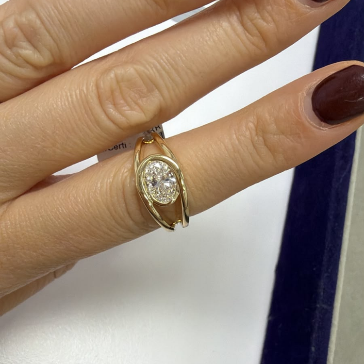 Anillo Doble con Oval East West