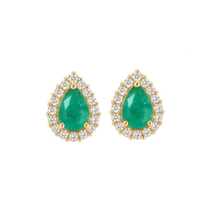 Aretes Esmeralda Diamantes