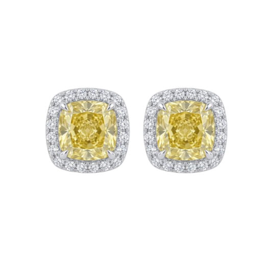 Studs Fancy Yellow con Halo