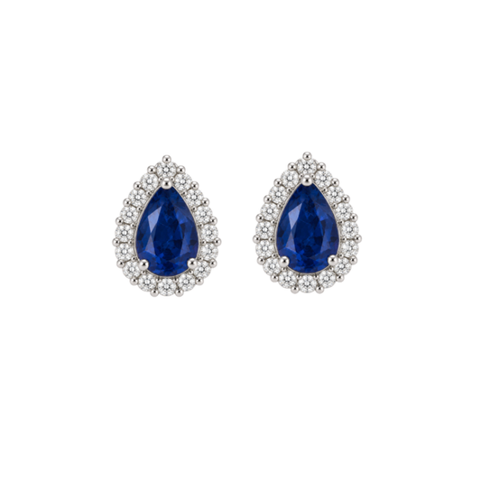 Aretes zafiro y diamantes