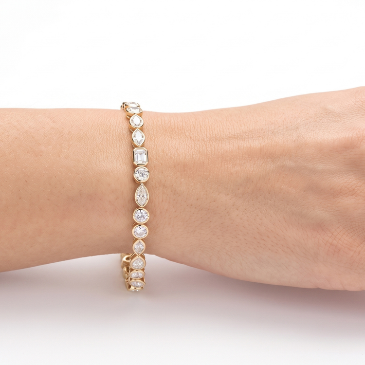 Tennis Bracelet Fancy Shapes East West
