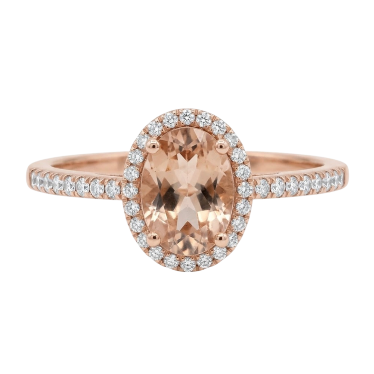 Anillo morganita y diamantes Halo