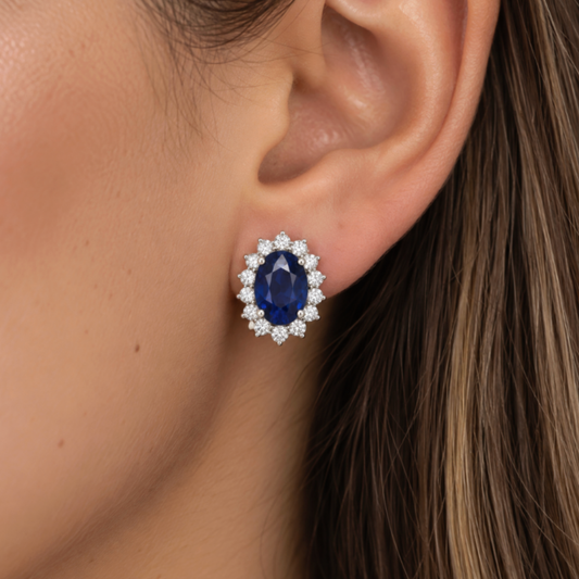 Aretes Zafiro Diamantes