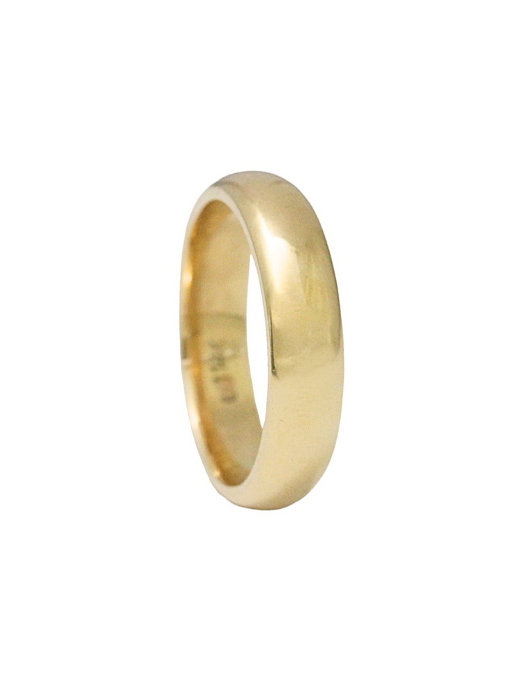 Argolla media caña en oro amarillo 14 k