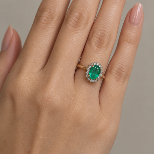 Anillo Esmeralda Diamantes