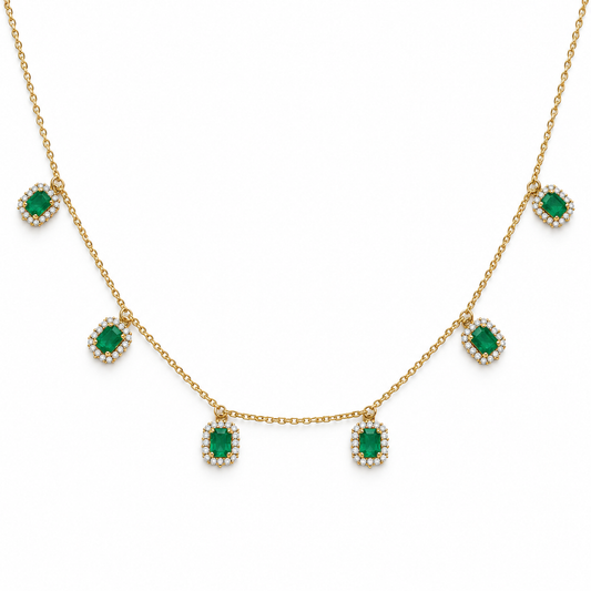 Collar diamantes esmeraldas