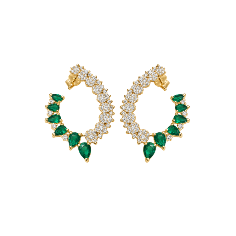 Aretes Diamantes y Esmeraldas