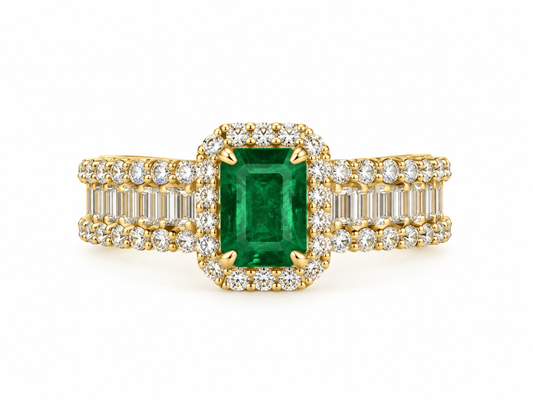 Anillo Esmeralda Diamantes
