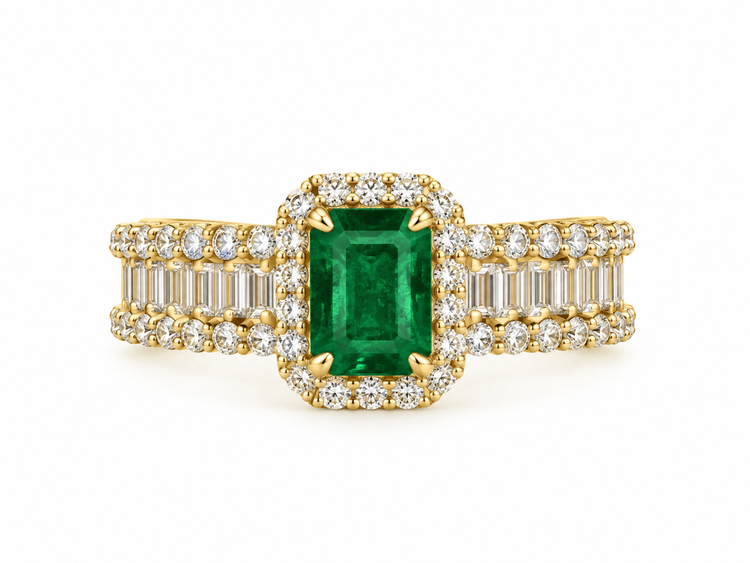 Anillo Esmeralda Diamantes