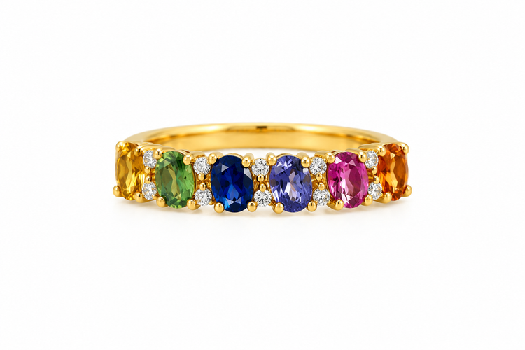 Anillo Zafiros Rainbow Diamantes
