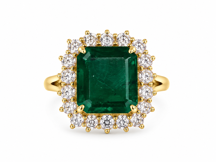 Anillo Esmeralda Diamantes