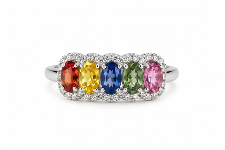 Anillo Zafiro multicolor