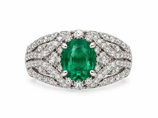 Anillo Esmeralda Diamantes