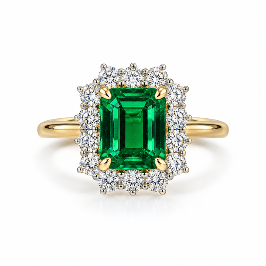 Anillo Esmeralda Diamantes