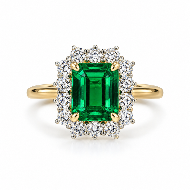 Anillo Esmeralda Diamantes