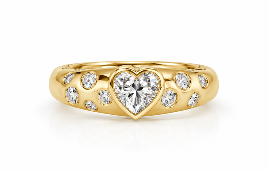 Anillo Chunky Diamante Corazón