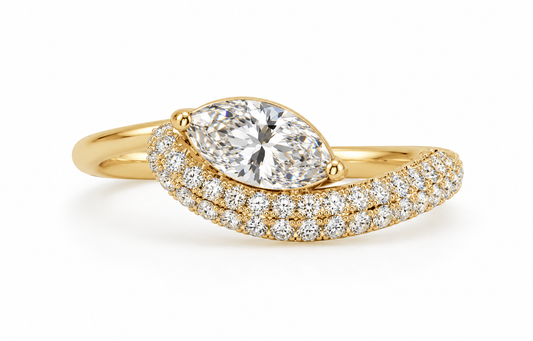 Anillo Diamante Maquise Pavé