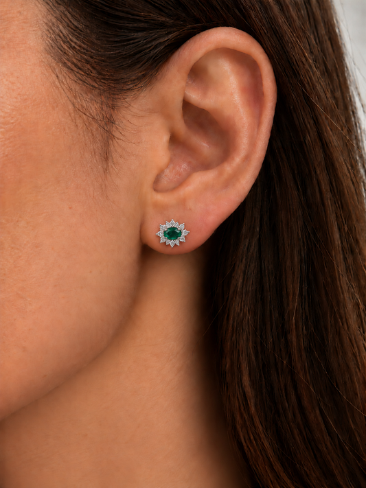 Aretes Esmeralda Halo