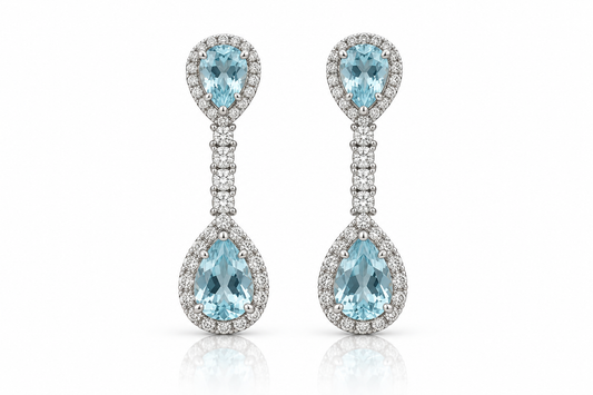 Aretes Drop Aguamarina