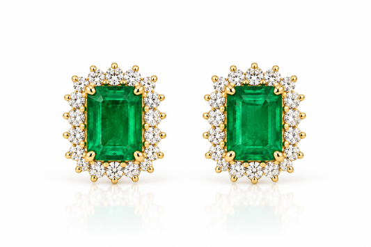 Aretes Esmeralda Diamantes