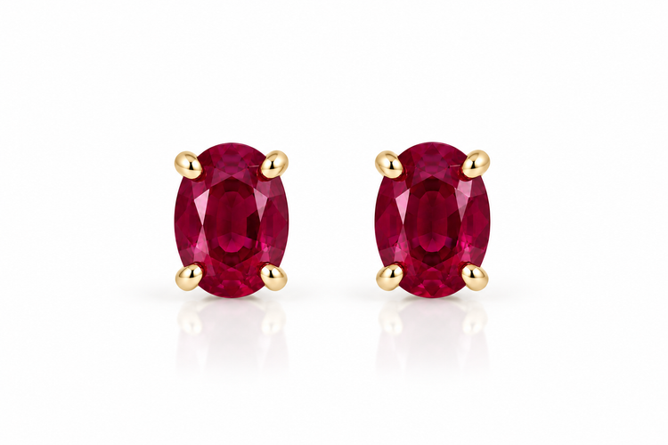 Aretes Rubí Oval