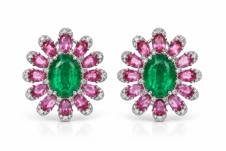Aretes Esmeralda Zafiro