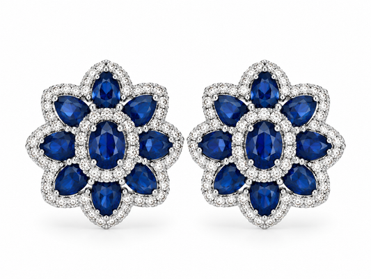 Aretes Zafiro Diamantes