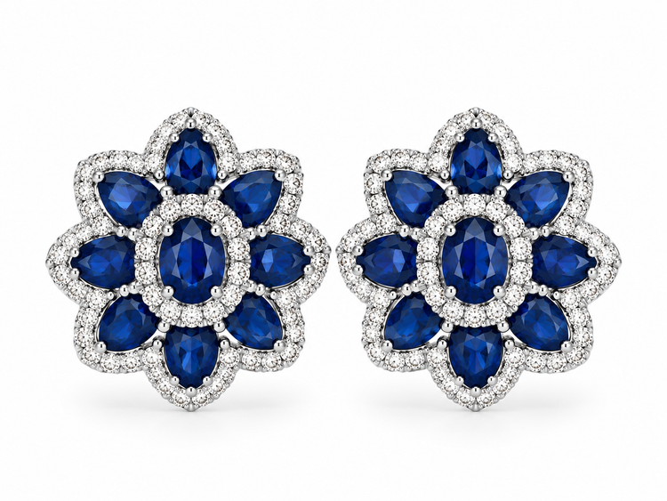 Aretes Zafiro Diamantes