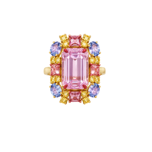 Anillo Kunzita, Turmalinas y Zafiros