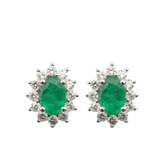 Lady Di emerald and diamond earrings
