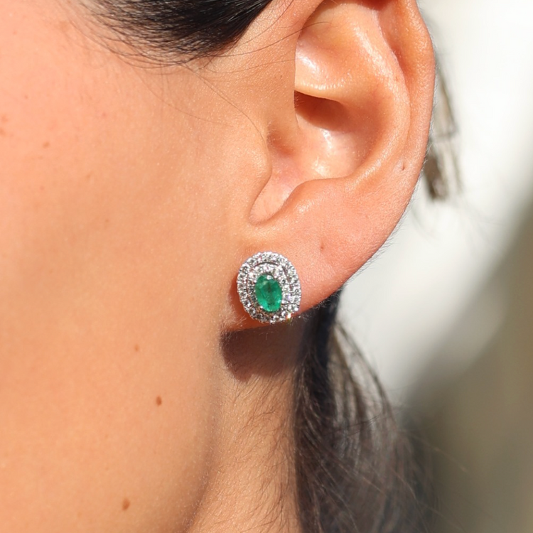 Aretes de Esmeralda con Diamantes